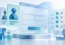 Synthetische Testdaten erstellen: Formulare gezielt und sicher prüfen Illustration synthetischer Profilkarten und einer Formularoberfläche.